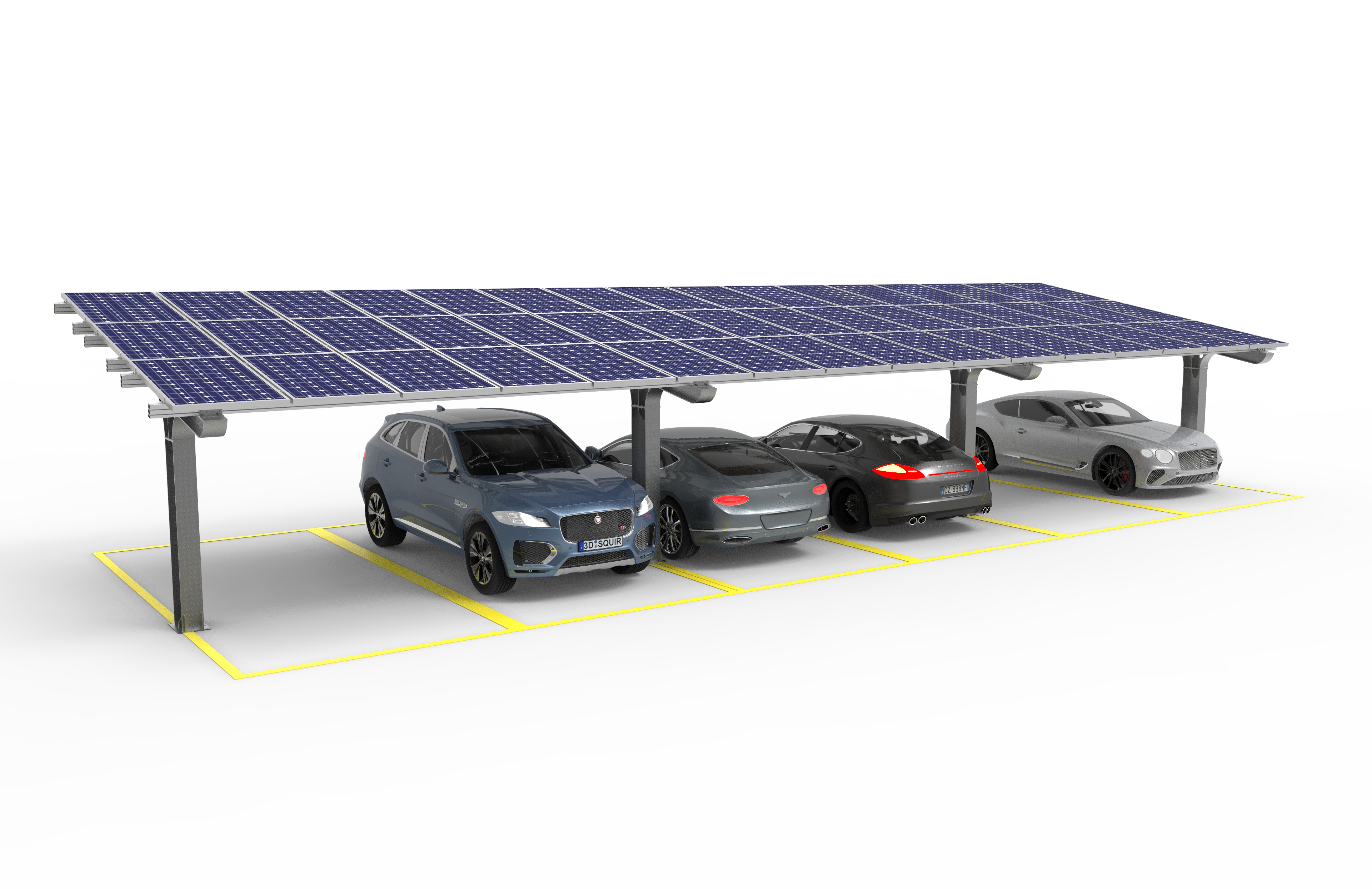 Sturdy Solar Carports Solar Panel Racks Carbon Steel Solar Car Port