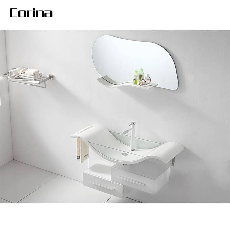 China manufacturer solid surface stone OEM custom shape bathroom cabinet face wash basin