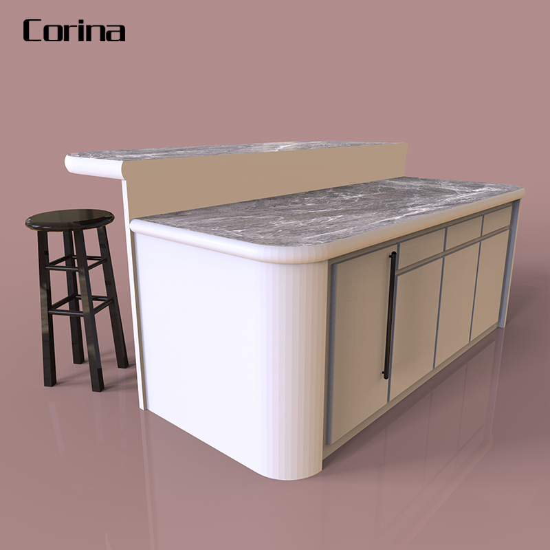 Western style modern bar furniture Home bisco bar table design artificial marble small cafe bar counter design