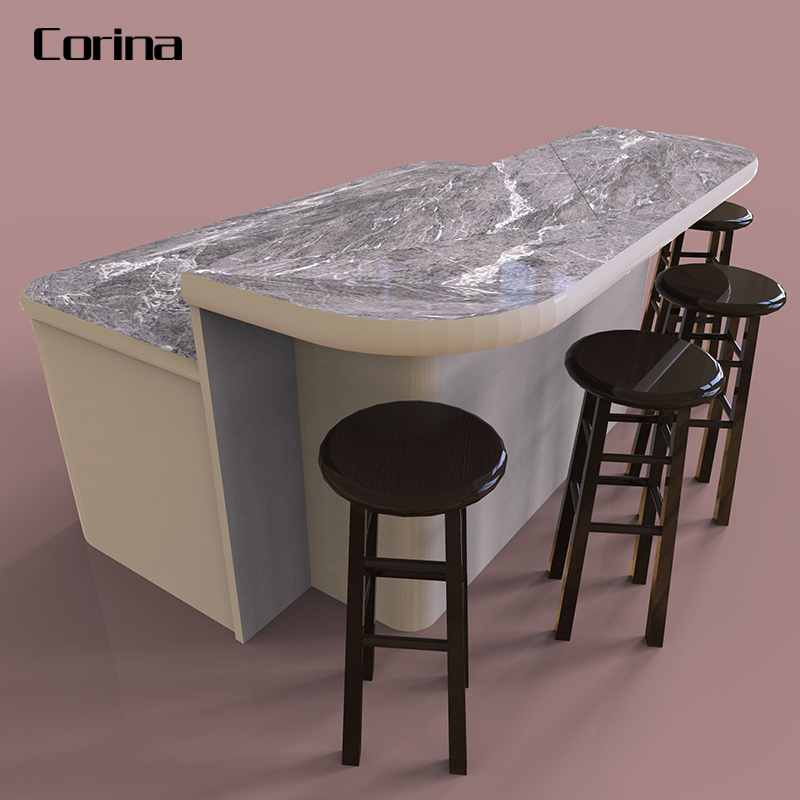 Western style modern bar furniture Home bisco bar table design artificial marble small cafe bar counter design