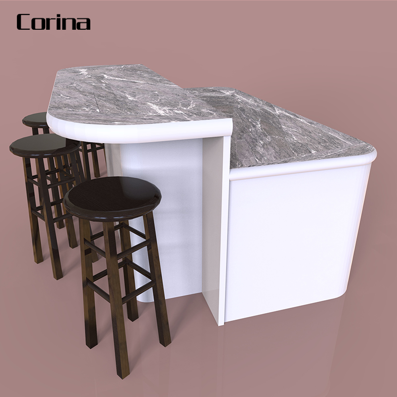 Western style modern bar furniture Home bisco bar table design artificial marble small cafe bar counter design