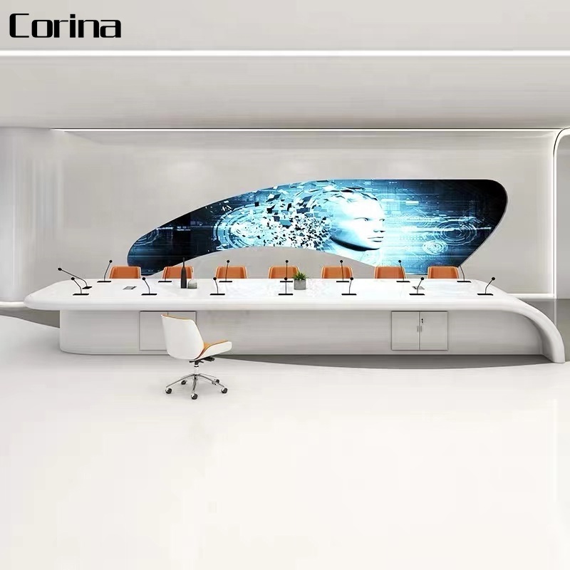 Custon meeting room desk artificial granite table top meeting room conference table luxury office furniture