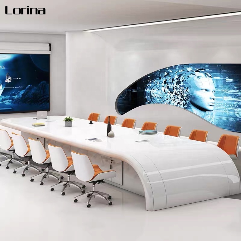 Custon meeting room desk artificial granite table top meeting room conference table luxury office furniture