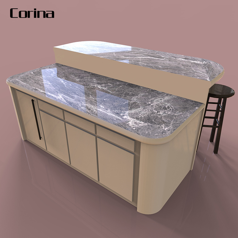 Western style modern bar furniture Home bisco bar table design artificial marble small cafe bar counter design