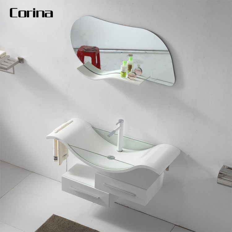 China manufacturer solid surface stone OEM custom shape bathroom cabinet face wash basin