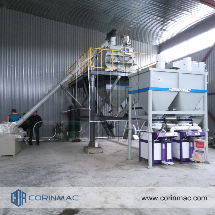 ceramic tile adhesive self leveling mixing blender dry mixed mortar powder cement sand mixture making machine production line