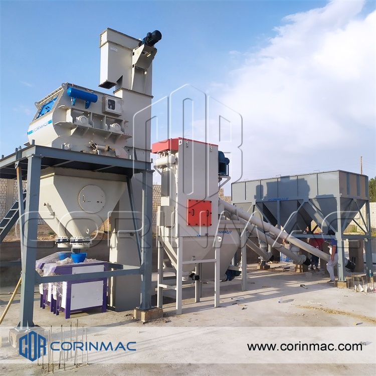 ceramic tile adhesive self leveling mixing blender dry mixed mortar powder cement sand mixture making machine production line