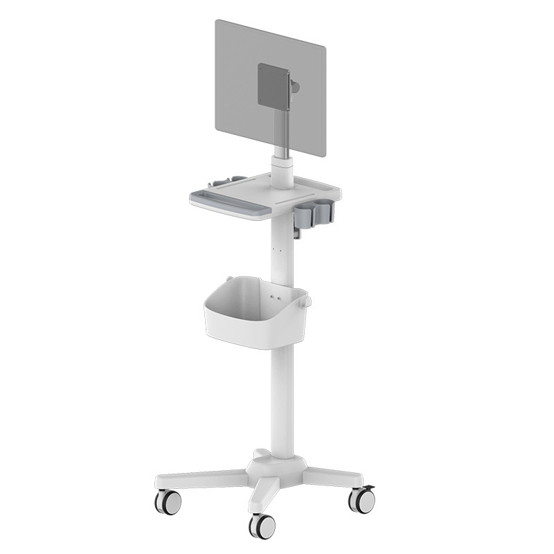 Customized Clinic Hospital Medical Cart with Laptop Pallet and Scanner Probe Holder Office Mobile Trolley for Ultrasound and ECG