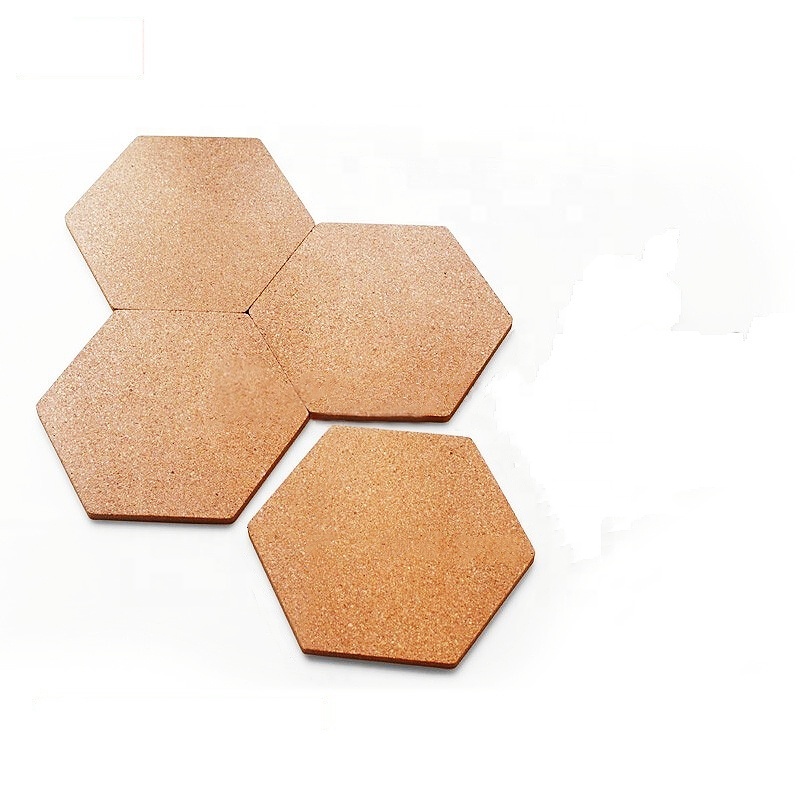 Kukesi Hexagonal Cork Coasters for Drinks Absorbent Cork Plant Coasters Pot Trivets Natural Bar Coasters Kitchen Pads for Table