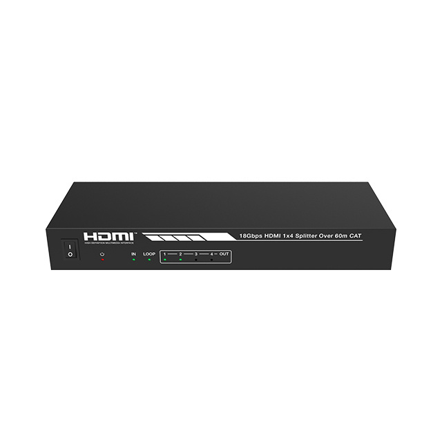 HDMI splitter video and audio 60hz 4k 1X4 Supports POC/EDID/Digital and analog audio de-embedded outputs/HDR, HDR10+ and HLG