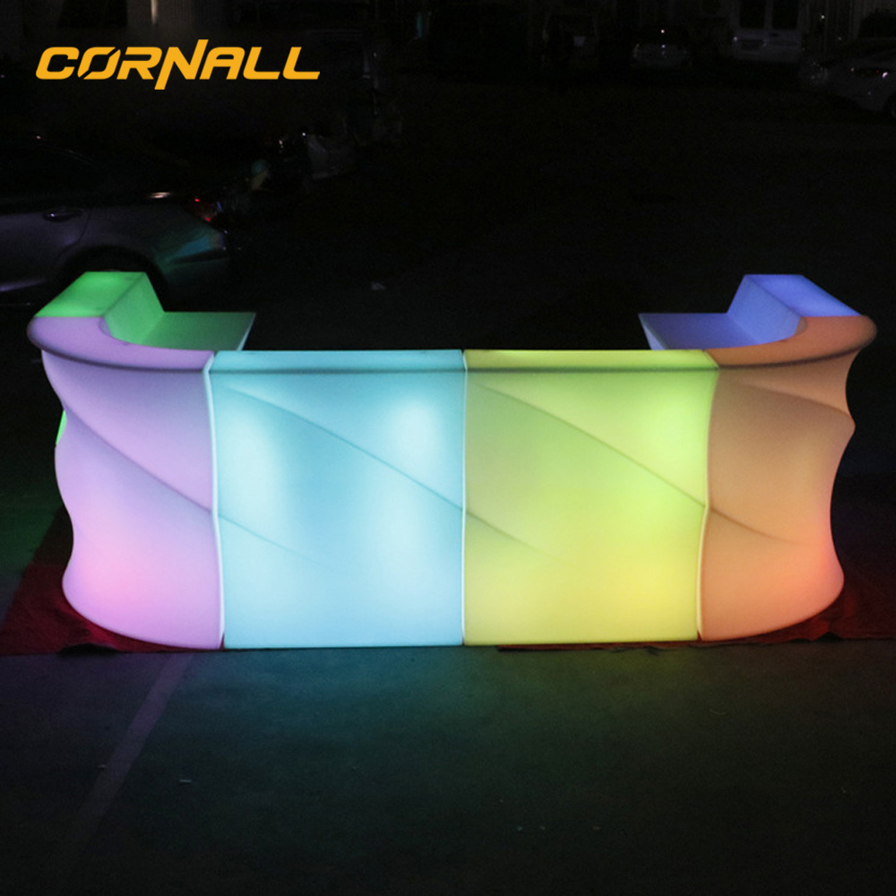 Factory Hot Selling Glowing Restaurant Bar Counter For Sale Outdoor Led Plastic Bar Counter