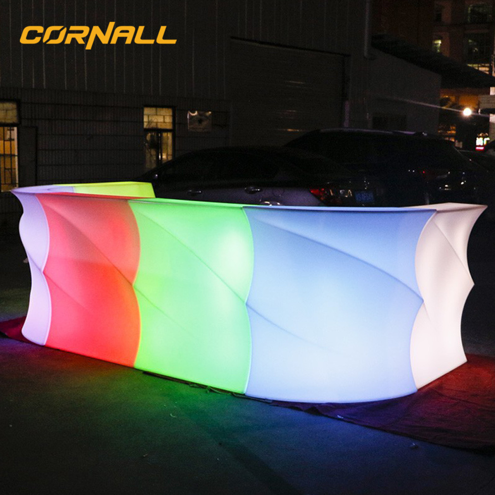 Remote Light Up Restaurant Bar Counter Design RGB Color Event Party Club Led Furniture Outdoor Bar Counter Nightclub