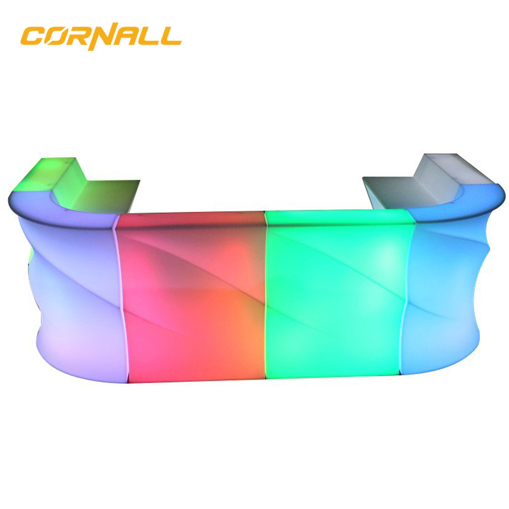 Remote Light Up Restaurant Bar Counter Design RGB Color Event Party Club Led Furniture Outdoor Bar Counter Nightclub