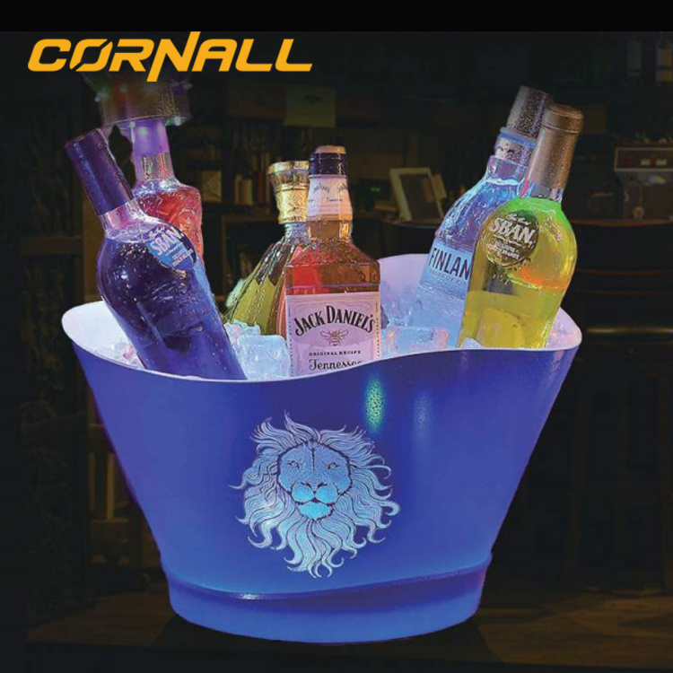 Custom Led Oversized Acrylic Aluminum Champagne Ice Bucket