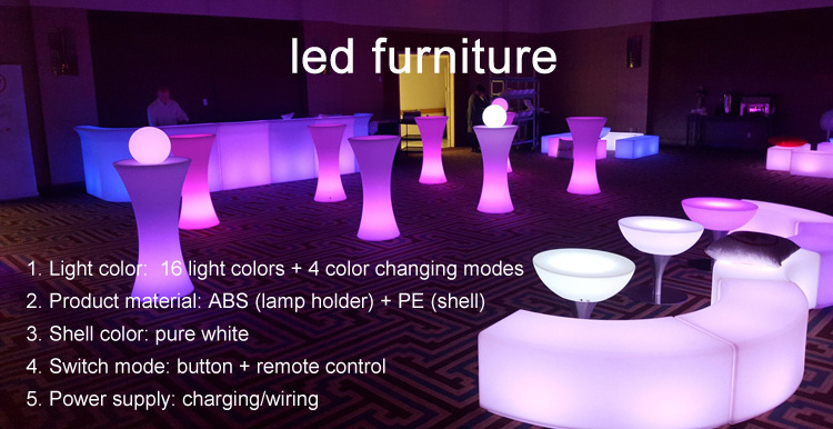 Hot sales exclusive modular led bar counter / illuminated mobile bar / lighted bar furniture glowing bar table and chairs