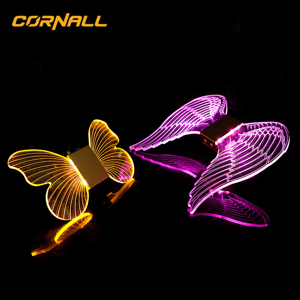 Rechargeable LED Strobe Baton Glowing Butterfly Wings Lamps Champagne Burst Light Flash Stick Wine Service Bottle Sparkler