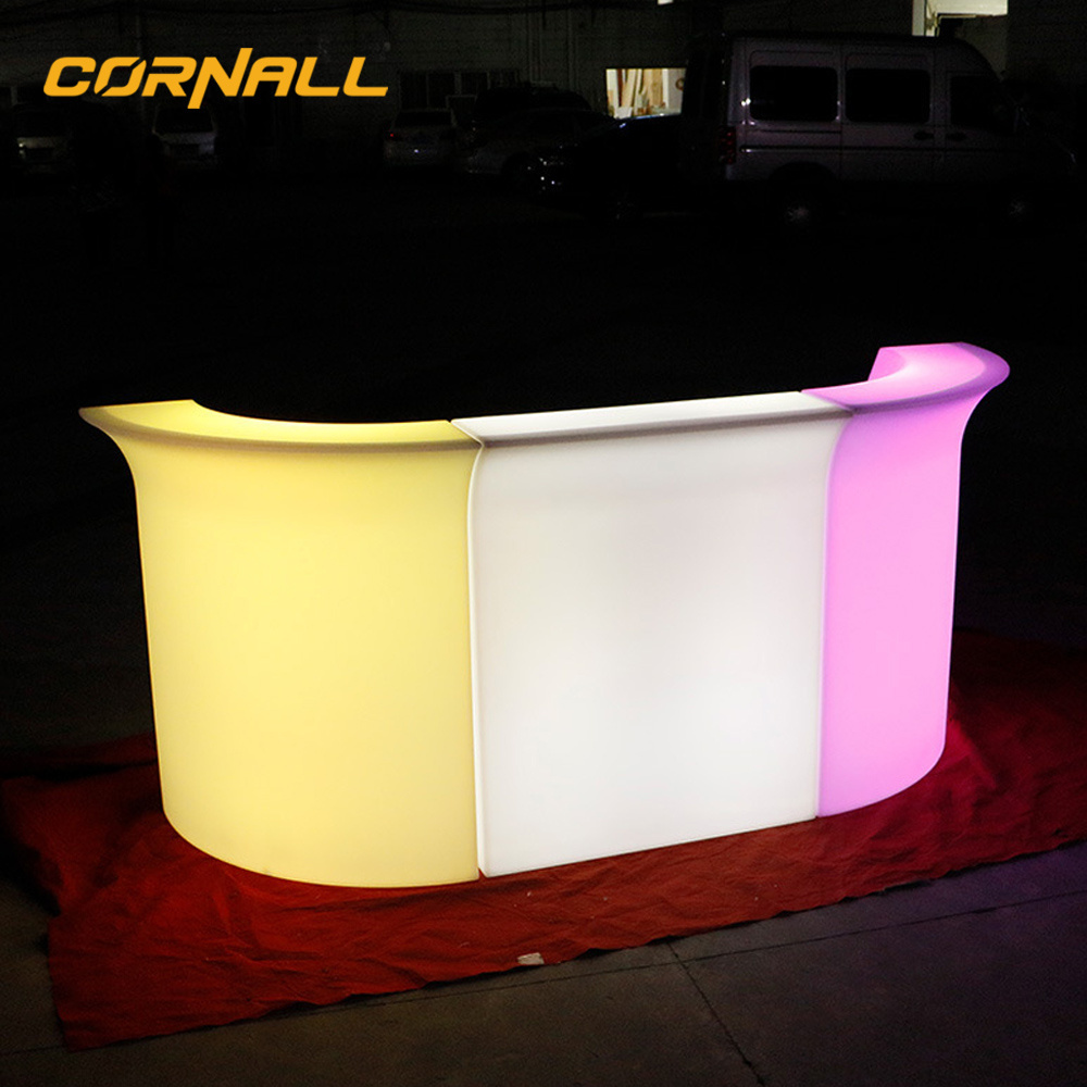 Factory Hot Selling Glowing Restaurant Bar Counter For Sale Outdoor Led Plastic Bar Counter