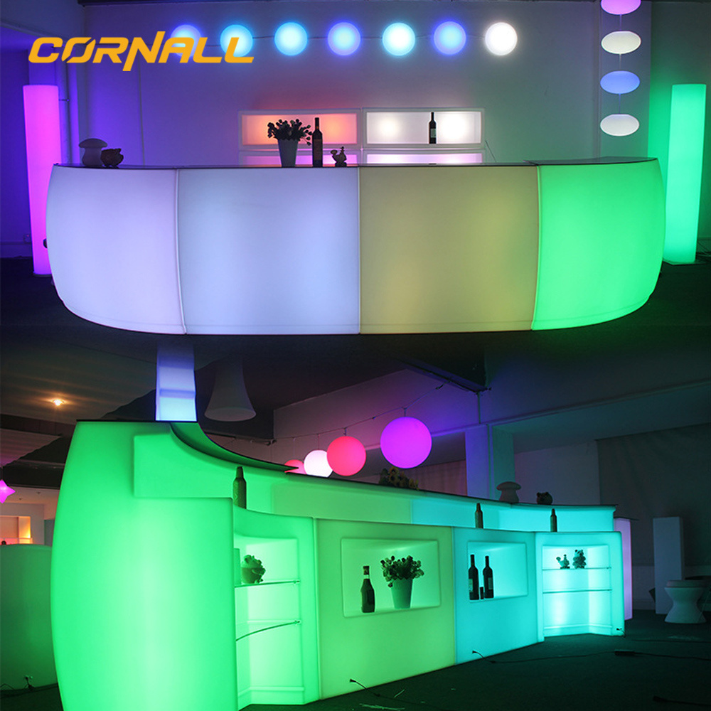 Remote Light Up Restaurant Bar Counter Design RGB Color Event Party Club Led Furniture Outdoor Bar Counter Nightclub