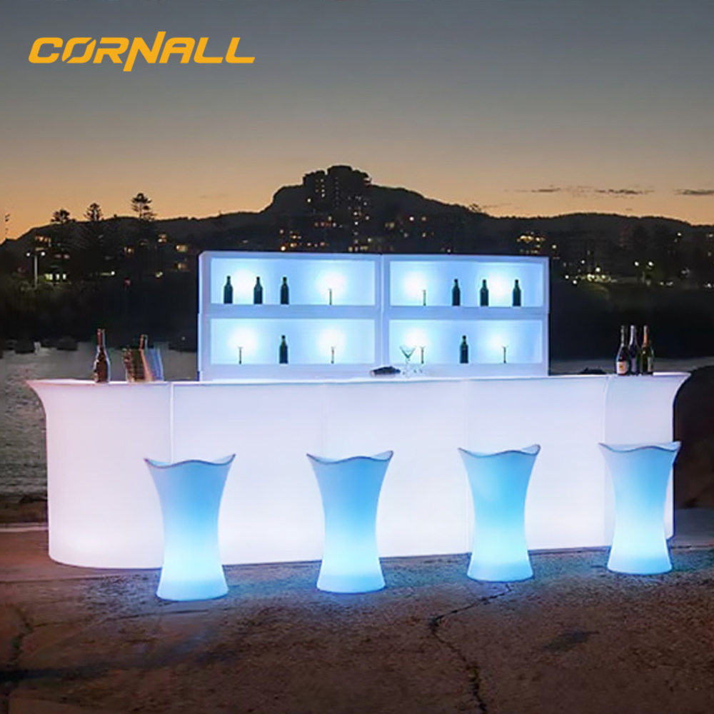 Factory Hot Selling Glowing Restaurant Bar Counter For Sale Outdoor Led Plastic Bar Counter