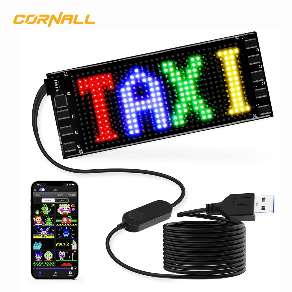 Car LED Display On Car Taxi Glass Back Advertising Rear Window Digital Transparent Car Led Screen Display Sign Panel