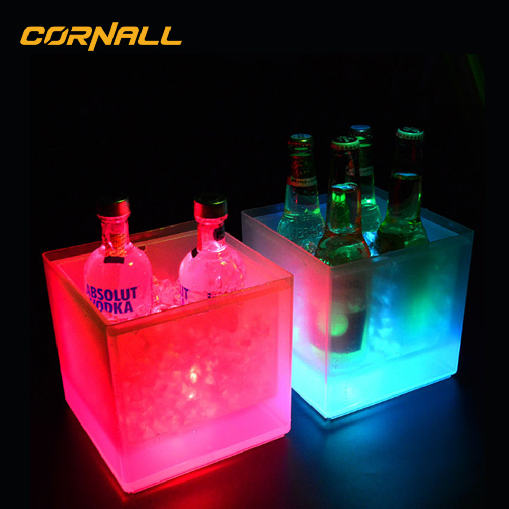 Night Party Club Acrylic led Ice Bucket Champagne Whiskey Beer Bucket Cooler Bars Led Ice bucket