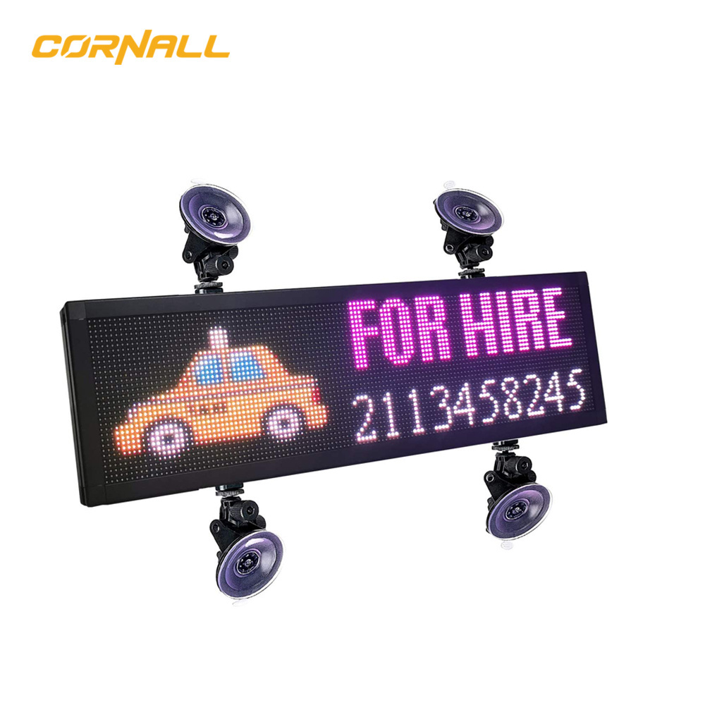 LED Car Rear Window Digital Display Color Screen LED Sign APP Control Car Led Display Screen For Advertising