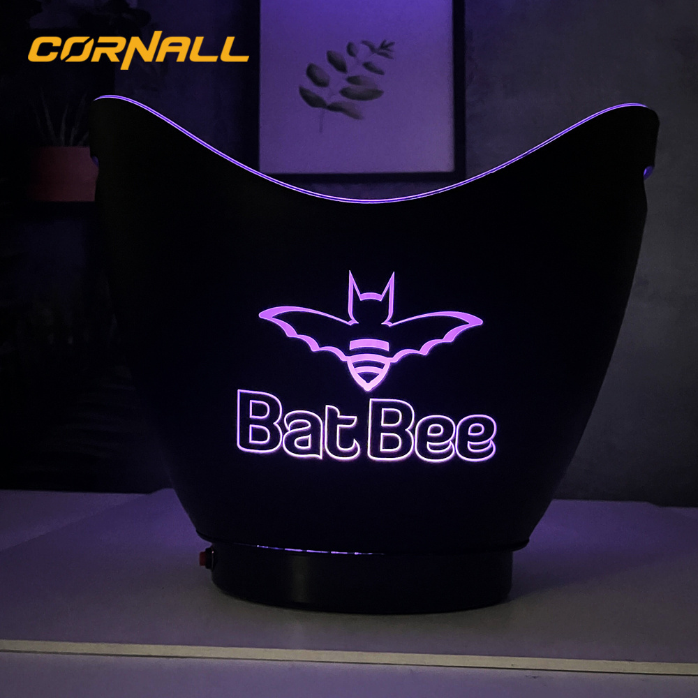 7 Colors LED Light Ice Bucket Drinks Ice Cooler 10L Ice Bucket With LED Light