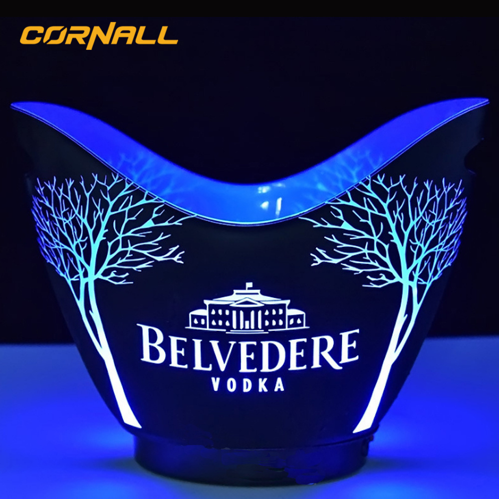 Custom Led Oversized Acrylic Aluminum Champagne Ice Bucket