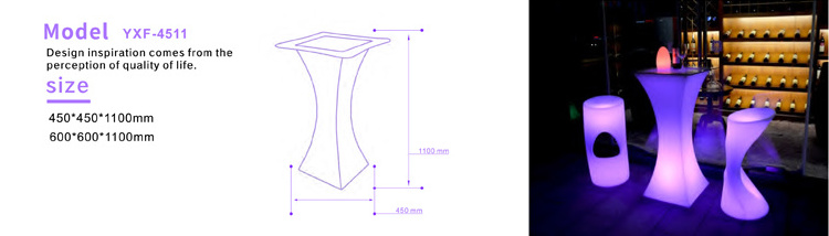 Hot sales exclusive modular led bar counter / illuminated mobile bar / lighted bar furniture glowing bar table and chairs