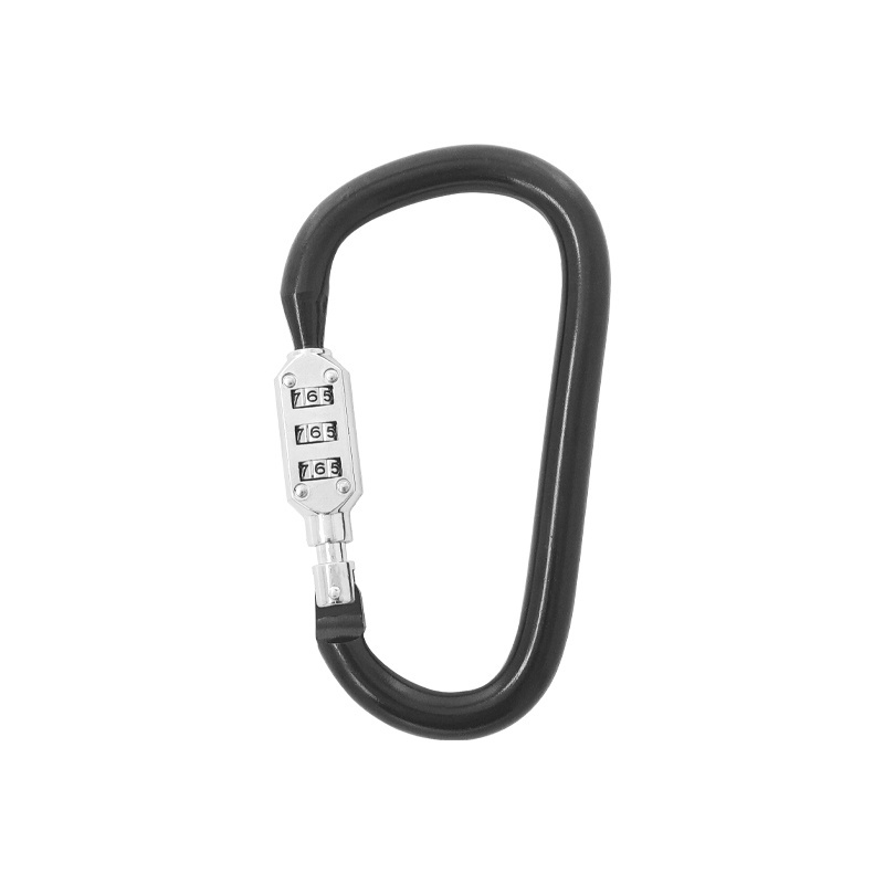 Multi functional aluminum alloy mountaineering carabiner clip keychain with password lock outdoor tent quick hook