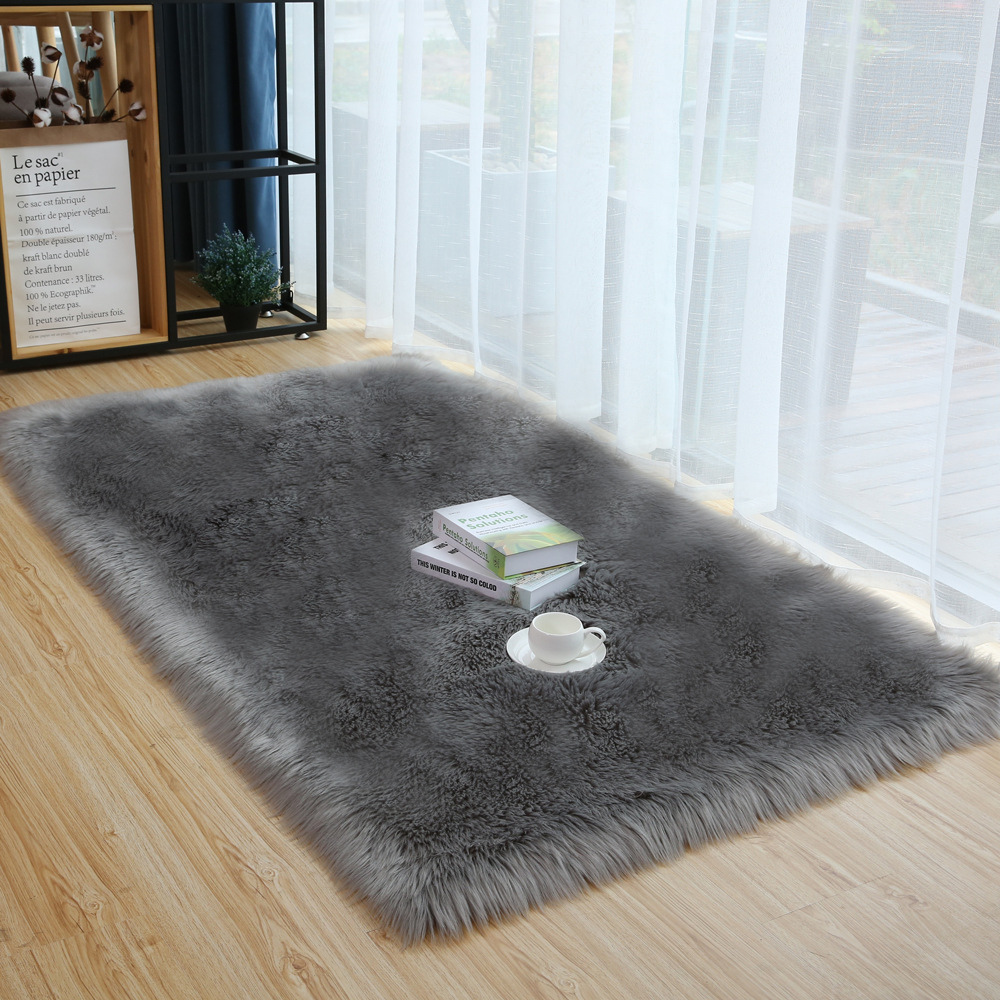 Fluffy Big Size White Plush Rug Large Black Carpets AndFloor Mat Area Faux Fur Rugs for  Living Room Bedroom