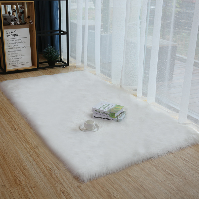 Fluffy Big Size White Plush Rug Large Black Carpets AndFloor Mat Area Faux Fur Rugs for  Living Room Bedroom