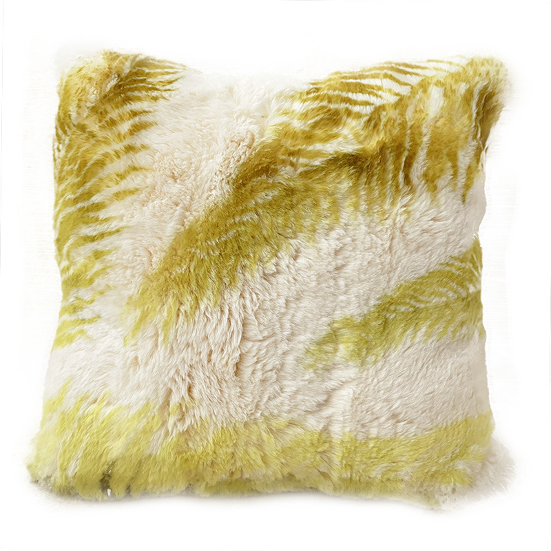 Latest Products Artificial Sheepskin Shaggy Fleece Pillow Indoor Outdoor Dye Long Pile Fleece Cushion