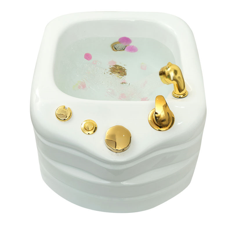 Professional Luxury Modern Beauty Nail Salon Foot Spa Basin Pedicure Sink Bowl With Drain