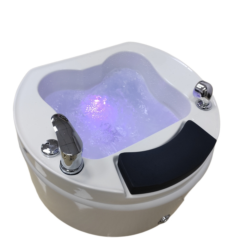 White Black Portable Movable Round Electric Pipeless Jet Pedicure Spa Bowls Sink With Drain