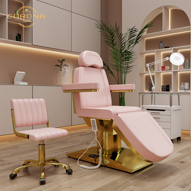 Pink Gold Beauty Chair Bed Beauty Salon Equipment Beauty Bed 3 Motors