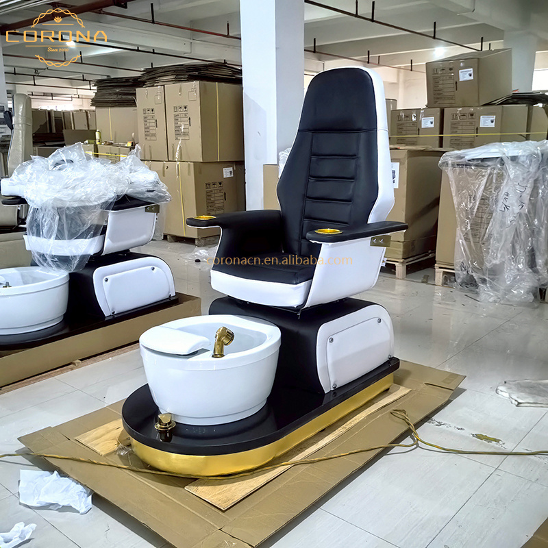 Salon Furniture Luxury Wholesale Black No Plumbing Foot Spa Pedicure Chair For Nail Salon