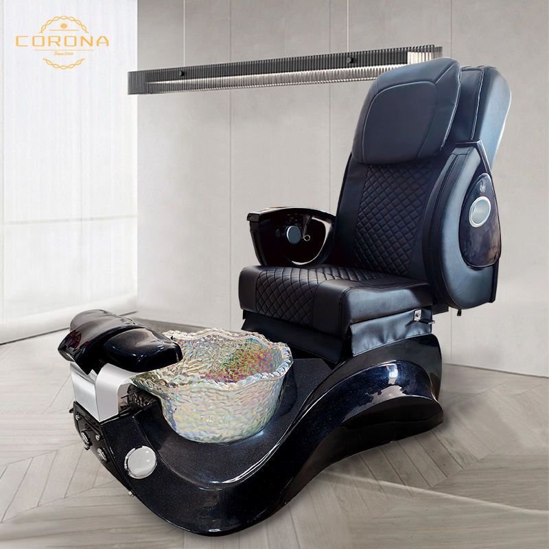 Nail Salon Furniture Luxury Modern Black No Plumbing Foot Spa Chair Manicure Pedicure Chair With Massage