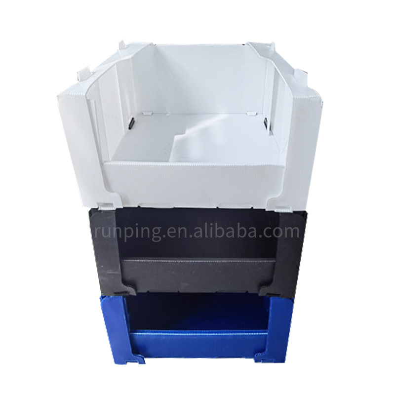 Wholesale pp Customized Foldable  Stackable corflute correx Plastic Storage  Picking  Bins for clothing boxes