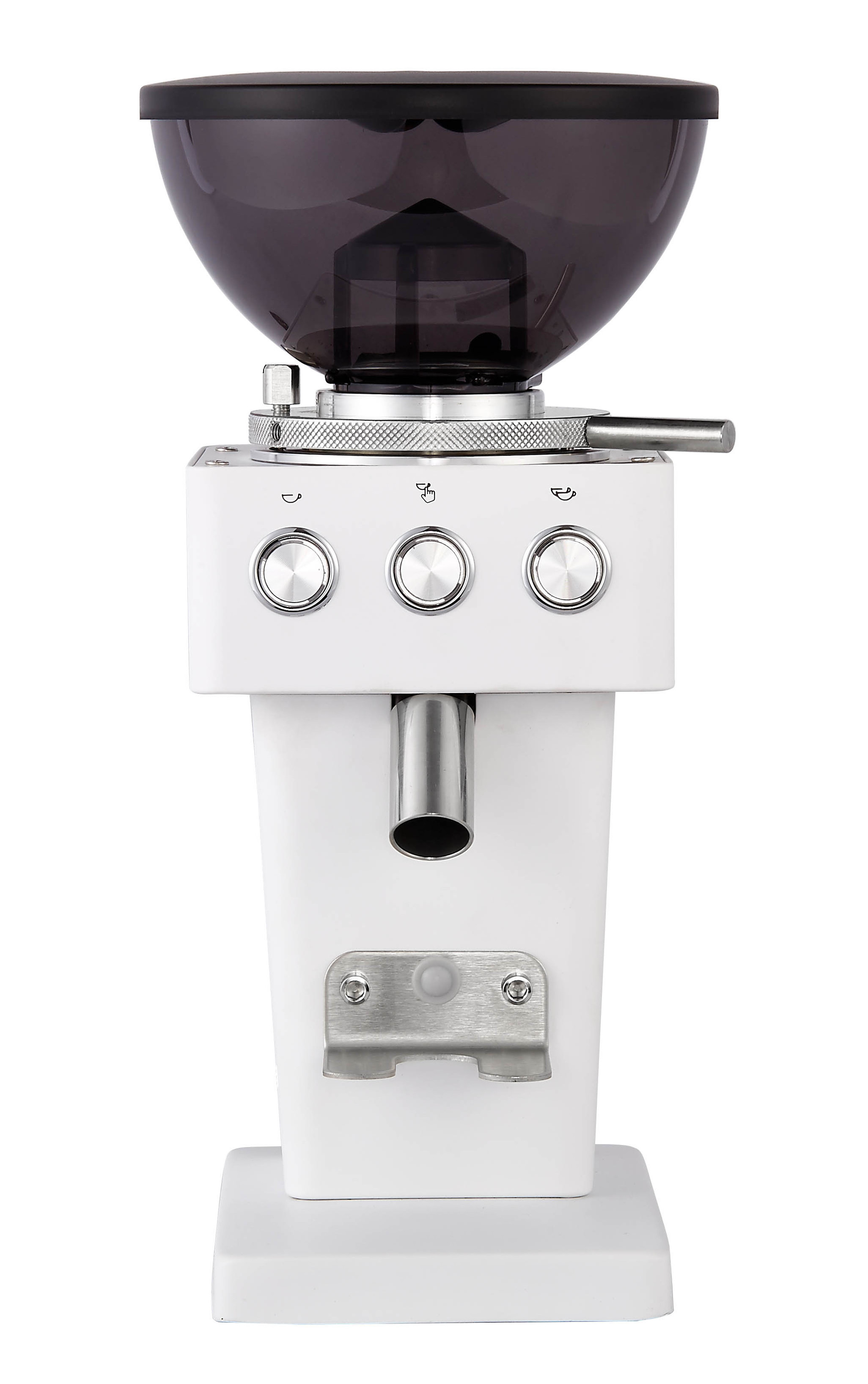 Stainless Steel Housing Home And Commercial Use Flat Burr With 64mm Diameter 8 Gear Adjustment Coffee Grinder