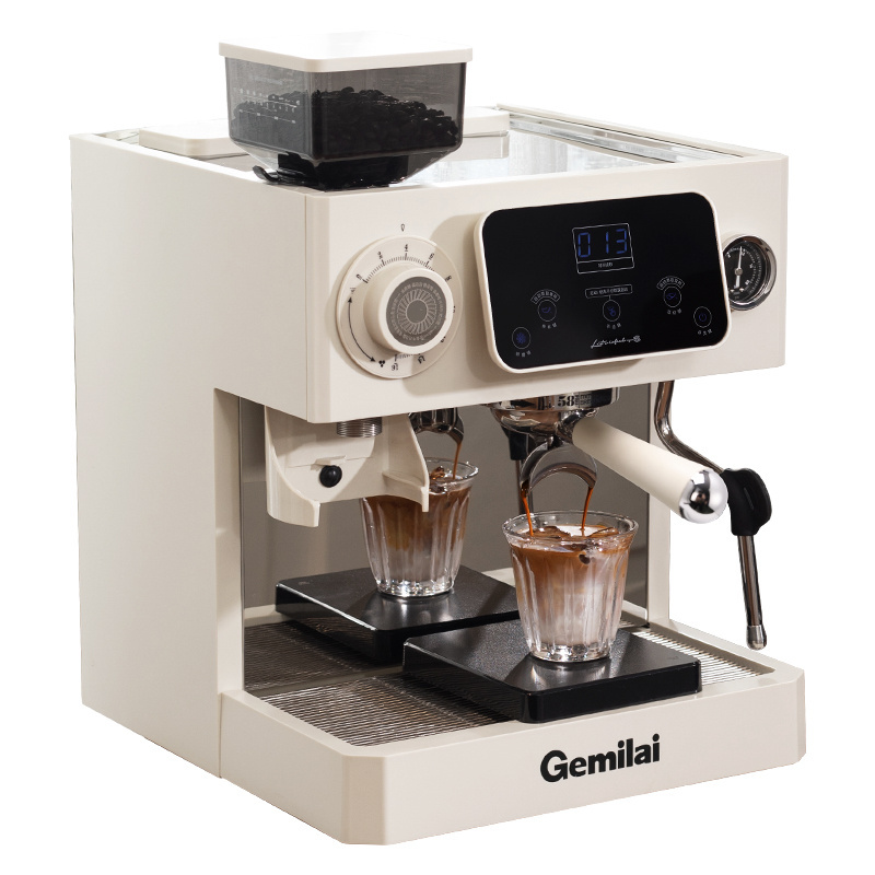 Gemilai CRM3813 Best 3 in 1 Semi automatic household espresso coffee machine with milk frother and bean grinder