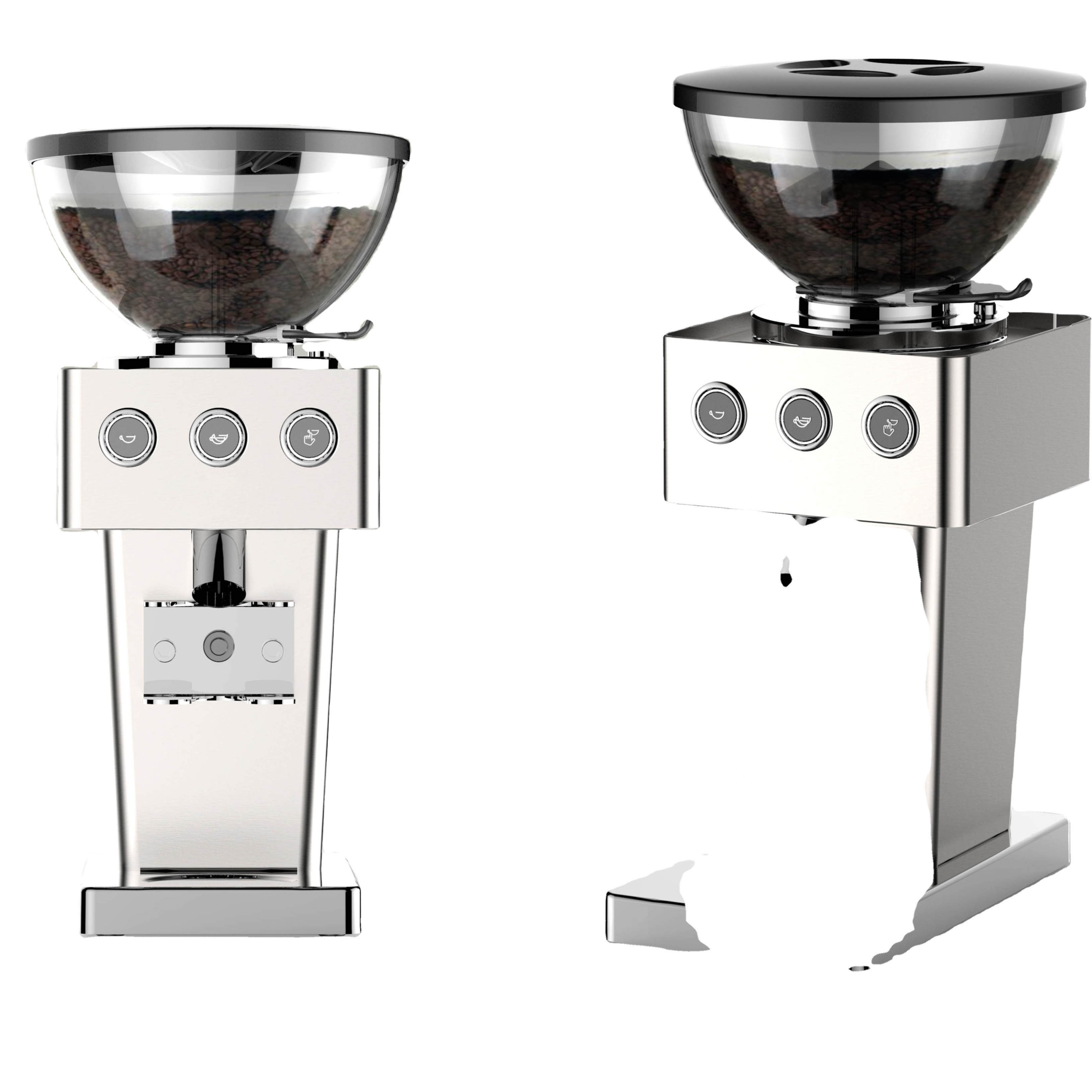 Stainless Steel Housing Home And Commercial Use Flat Burr With 64mm Diameter 8 Gear Adjustment Coffee Grinder