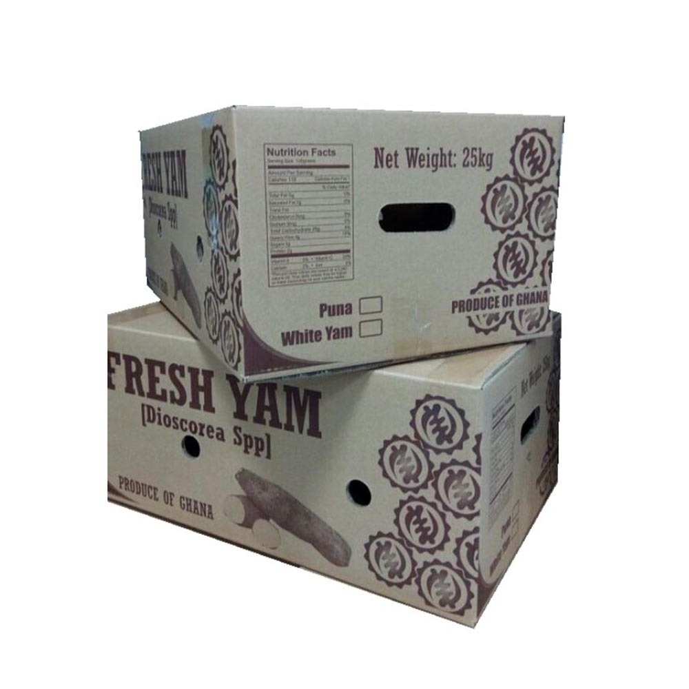 FPG recycled corrugated kraft paper carton box for yam packaging and shipping