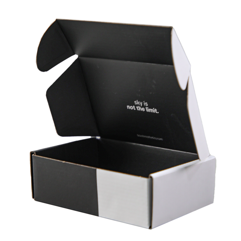 custom UV printing Matt black color hardboard paper custom shipping packaging boxes black white mailer custom lash box