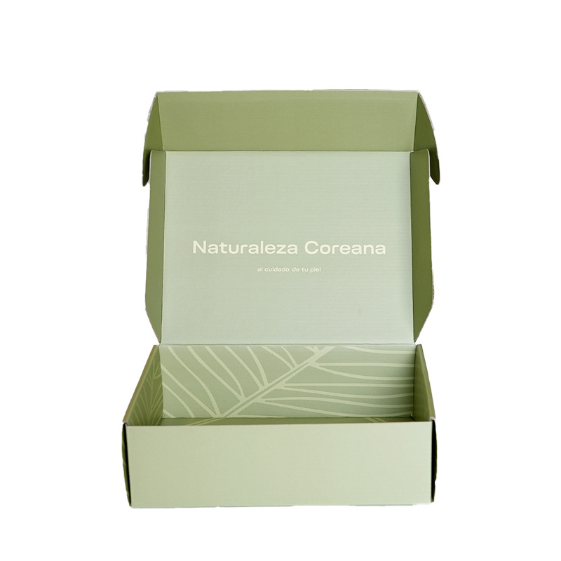 gift packaging luxury 4x4 beauty products subscription green and gild  cardboard air craft box for clothes/cosmetic/jewelry