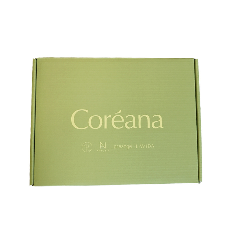 gift packaging luxury 4x4 beauty products subscription green and gild  cardboard air craft box for clothes/cosmetic/jewelry