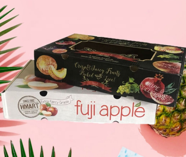 Custom logo avocado blueberry banana fruit shipping box corrugated kraft paper packaging box