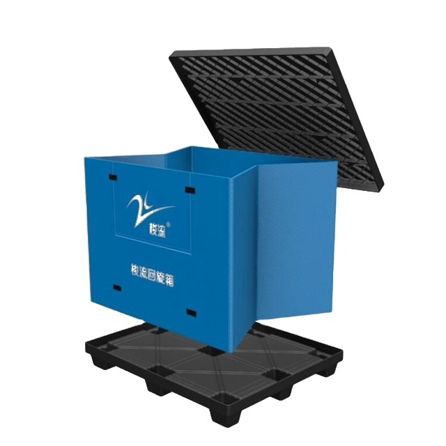 Collapsible PP hdpe packaging automotive industry car Industry Plastic Coaming Board Crate corrugated pallet box with lid