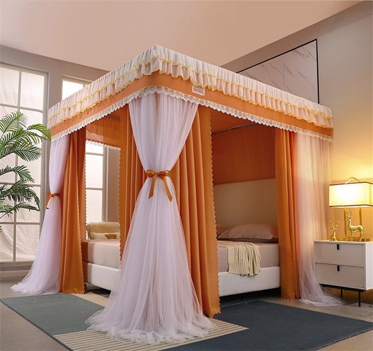 Net Stand For Double Bed Decorative Palace European Style Princess Girl Room Romantic Lace Square Mosquito Net