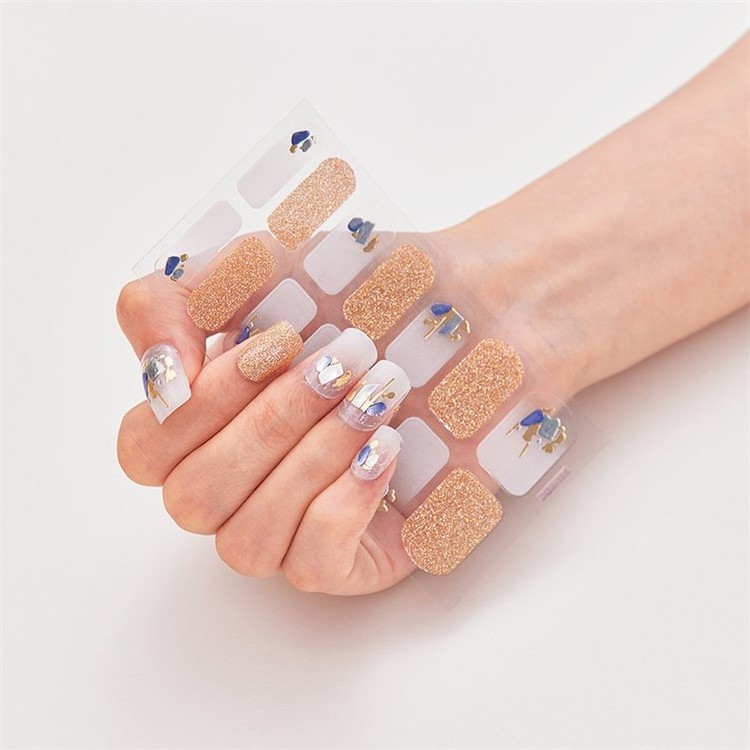 Gentle Style Beauty Decoration 3D Diy Glitter Set Non Toxic Gel Full Wraps Nail Sticker